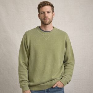 VTG Eddie Bauer 100% Cotton Crewneck Sweater Mens Sz M Sage Gorpcore Outdoors